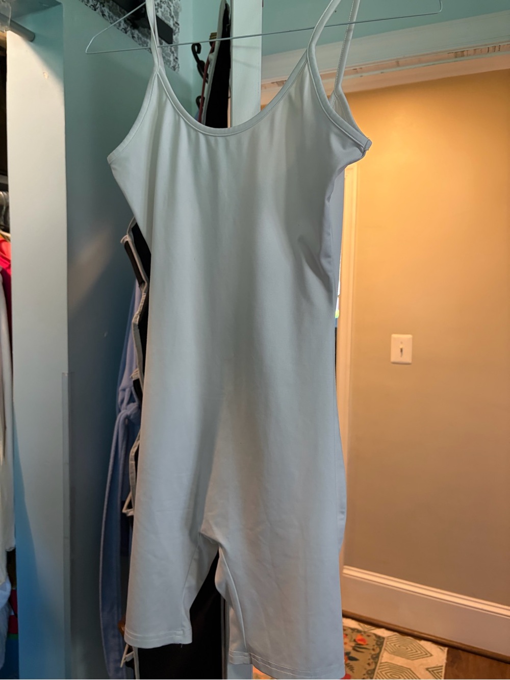 Women's white Stretch Tank shorts one piece / small